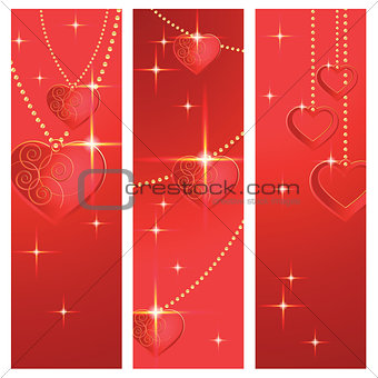 Heart shapes on the abstract background to the Valentine's day.