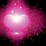 Heart shape on colorful background to the Valentine's day.