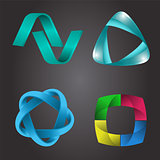 Logo shape set, 3d style