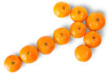 Ripe Juicy Orange Tangerine Lined As A Arrow