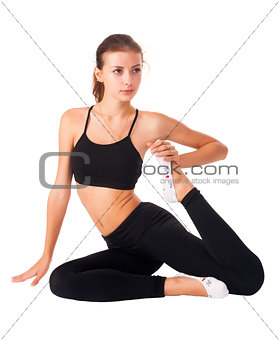 flexible athletic woman