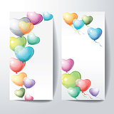 Heart shaped colorful balloons.