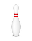 Bowling pin with red stripes