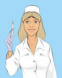 Nurse with a seringe