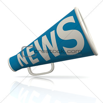 Blue news megaphone