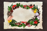 Spice and Herb Abstract Border