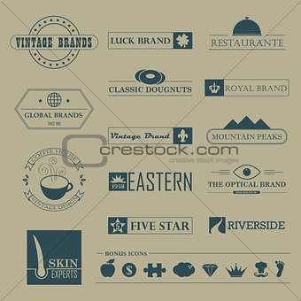 Set of Vintage brands and logo templates