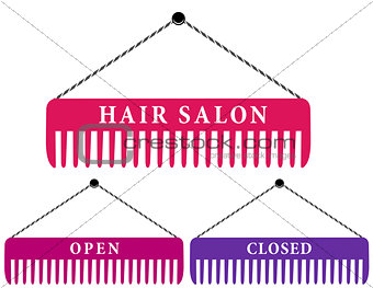 hair salon sign with comb