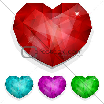 Set of gems heart