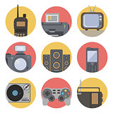 Media technology flat icons