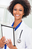 African American Female Woman Doctor Tablet Computer