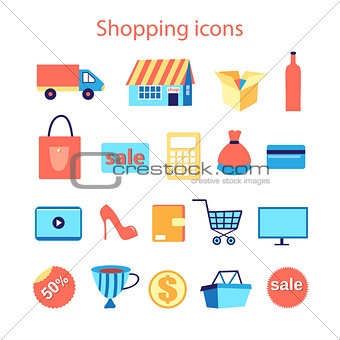 set of shopping icons