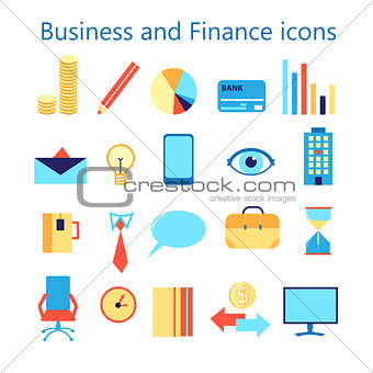 Vector icons set for business and finance web application