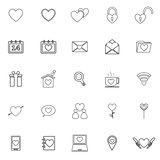 Love line icons on white background