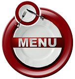 Restaurant Menu - Round Red Icon
