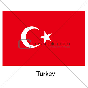 Flag  of the country  turkey. Vector illustration. 