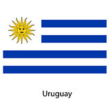 Flag  of the country uruguay. Vector illustration. 