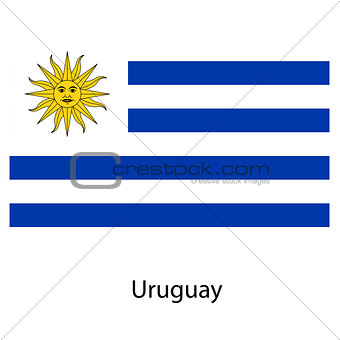 Flag  of the country uruguay. Vector illustration. 