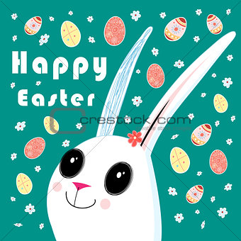 greeting card with Easter bunny