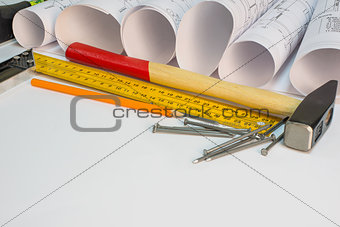 Drawing rolls and construction tools composition
