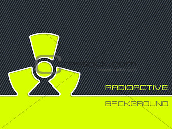 Radioactive warning with striped background