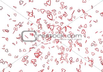 Red hearts Valentine's day background.