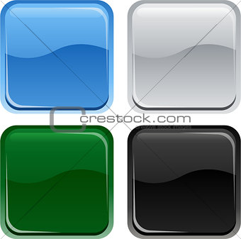 Glossy web square buttons