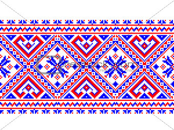 Vector illustration of ukrainian folk seamless pattern ornament. Ethnic ornament. Border element.