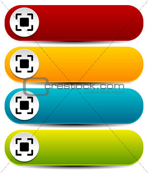 Rounded horizontal buttons in several colors with simple target 