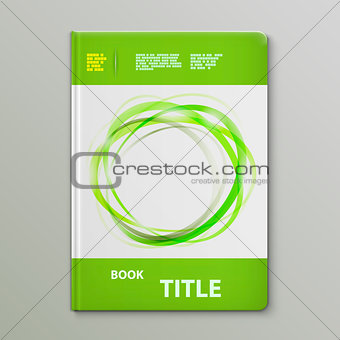 Abstract Green Rings Book Template.