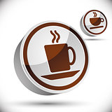 Tea and coffee cups icons.