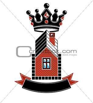 Imperial coat of arms, royal house conceptual symbol. Protection