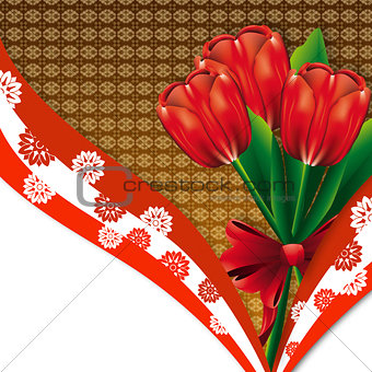 Red tulips card