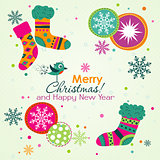 Christmas greeting card, vector 