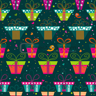 Seamless gift  pattern, vector
