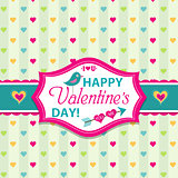 Valentines day cards with ornaments, vector 