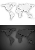 Dark and light grey vector world map design