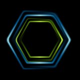 Bright abstract hexagon logo background