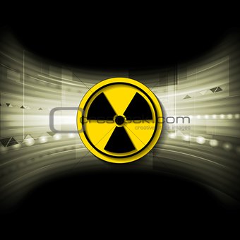 Tech background with radioactive symbol