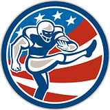 American Football Placekicker Circle Retro
