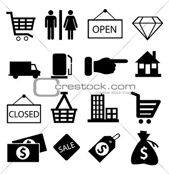 Shopping icons vector