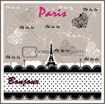 Romantic Eiffel Tower decorated