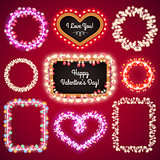 Valentines Lights Frames with a Copy Space Set4