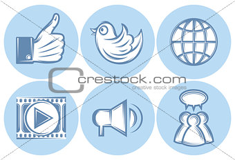 icons for social networking, internet, Like, file sharing