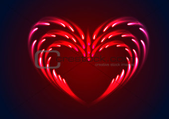 Vector heart with glow effect