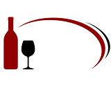 background with red wine bottle and glass