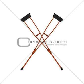 Two crossed retro crutches
