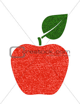 red apple with leaf