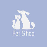 Cat and dog logo for pet shop