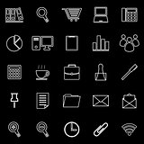 Office line icon on black background